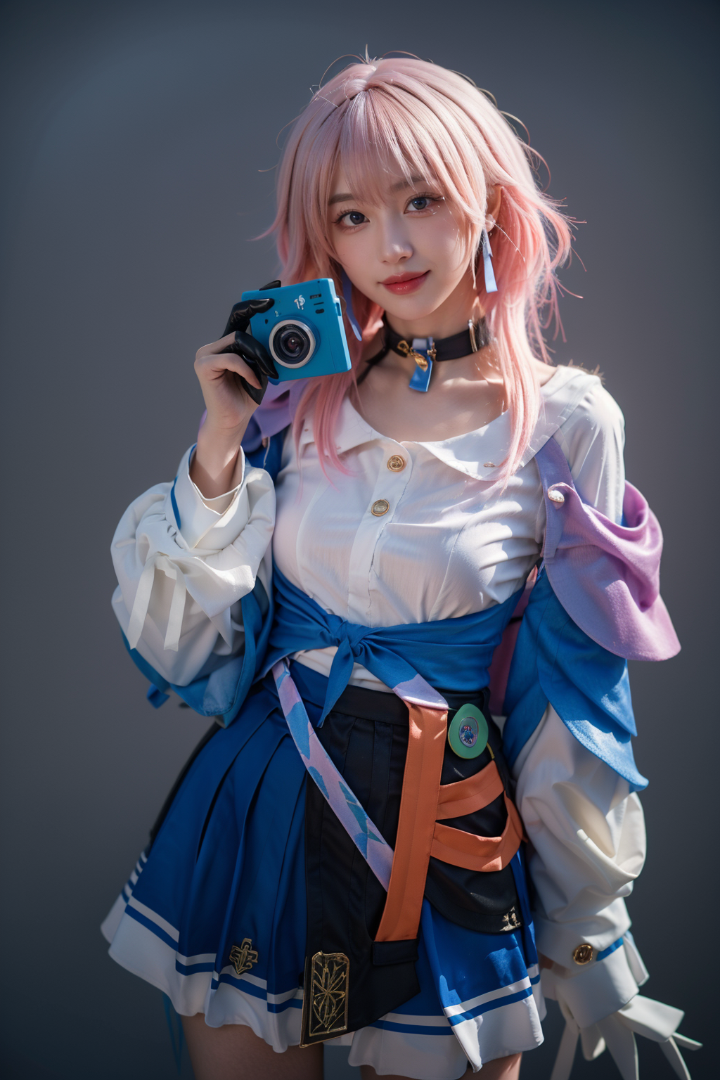 00306-991711973-best quality, masterpiece, realistic, photorealistic, 1girl, solo, looking at viewer, smile, standing, cowoby shot, march 7th co.png